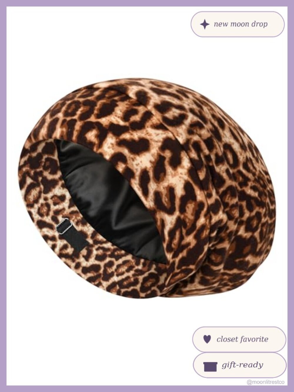 100% Mulberry Silk Sleep Bonnet Adjustable Strap Hair Protection